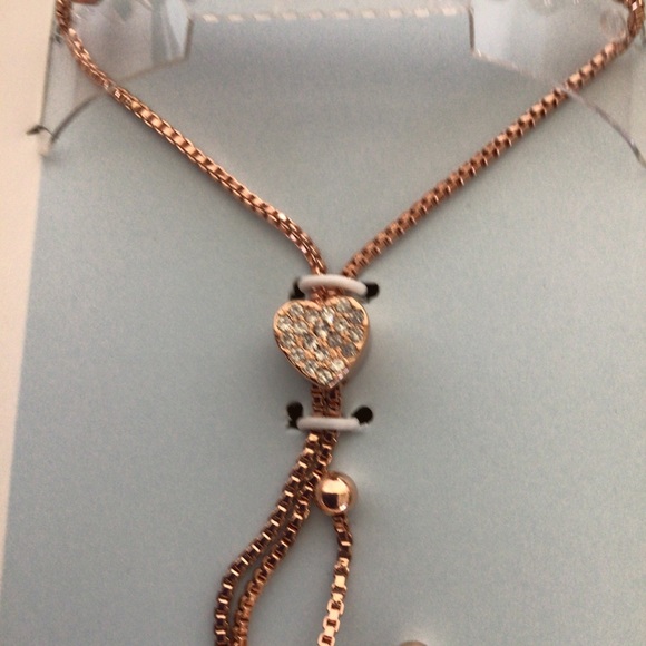 BELIEVE BY BRILLIANCE ROSE GOLD 14k GOLD FLASH PLATED CRYSTAL BRACELET N… - Picture 8 of 16